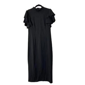 NWT Womens Dress Layered Flutter Sleeve Mock Turtleneck Formal Holiday Large